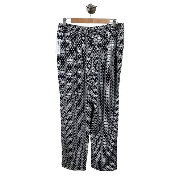 NY Collection Womens XL High Rise Printed Slim Pull On Pleated Front Pants NWT - Picture 5 of 12